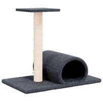 vidaXL Draskymo stovas katėms su tuneliu, tamsiai pilkas, 60x34,5x50cm