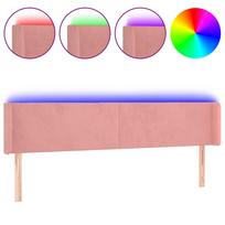 vidaXL Galvūgalis su LED, rožinės spalvos, 183x16x78/88 cm, aksomas