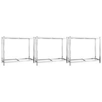 vidaXL Stovai padangoms, 3vnt., sidabriniai, 110x40x110cm, plienas