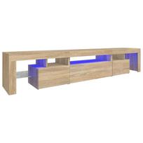 vidaXL Televizoriaus spintelė su LED apšvietimu, ąžuolo, 215x36,5x40cm