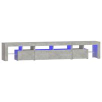 vidaXL TV spintelė su LED apšvietimu, betono pilka, 230x36,5x40cm