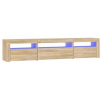 vidaXL Televizoriaus spintelė su LED apšvietimu, ąžuolo, 195x35x40cm