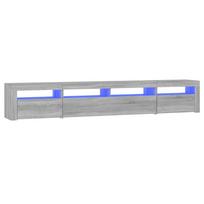 vidaXL Televizoriaus spintelė su LED, pilka ąžuolo, 240x35x40cm