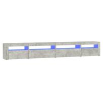vidaXL TV spintelė su LED apšvietimu, betono pilka, 270x35x40cm