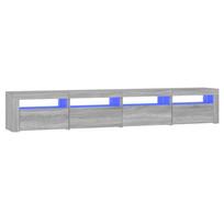 vidaXL Televizoriaus spintelė su LED, pilka ąžuolo, 240x35x40cm