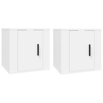 vidaXL Sieninės televizoriaus spintelės, 2vnt., baltos, 40x34,5x40cm