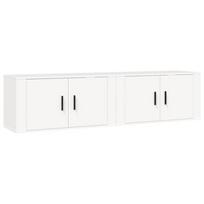 vidaXL Sieninės televizoriaus spintelės, 2vnt., baltos, 80x34,5x40cm