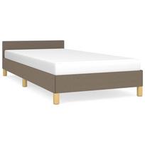 vidaXL Lovos rėmas su galvūgaliu be čiužinio, taupe, 90x190cm audinys