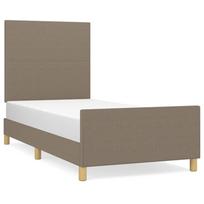 vidaXL Lovos rėmas be čiužinio, taupe, 90x190 cm, audinys