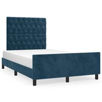 vidaXL Lovos rėmas be čiužinio tamsiai mėlynas 120x200 cm aksomas