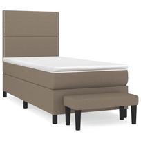 vidaXL Lova su spyruoklėmis ir čiužiniu, taupe, 90x190 cm, audinys