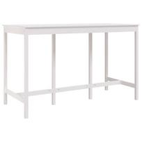 vidaXL Baro stalas, baltas, 180x80x110cm, pušies medienos masyvas