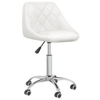 vidaXL Pasukama valgomojo kėdė, baltos spalvos, dirbtinė oda (335189)