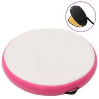 vidaXL Gimnastikos kilimėlis su pompa, rožinis, 100x100x15cm, PVC