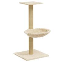 vidaXL Draskyklė katėms su stovu iš sizalio, kreminės spalvos, 74cm