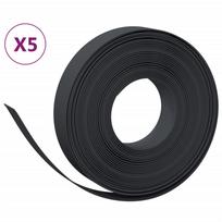 vidaXL Sodo apvadai, 5vnt., juodi, 10m, 10cm, polietilenas