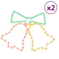vidaXL Kalėdinės dekoracijos varpeliai su 72 LED, 2vnt., 50x56cm