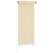 vidaXL Lauko roletas, kreminės spalvos, 60x140cm, HDPE