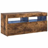 vidaXL TV spintelė su LED apšvietimu, dūminio ąžuolo, 90x35x40cm