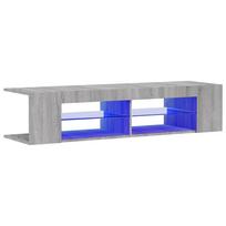 vidaXL Televizoriaus spintelė su LED, pilka ąžuolo, 135x39x30cm