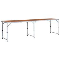 vidaXL Sulankstomas stovyklavimo stalas, 240x60cm, aliuminis