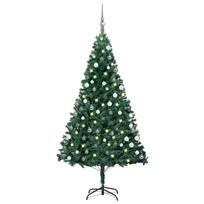 vidaXL Dirbtinė Kalėdų eglutė su žaisliukais, žalia, 150cm, PVC