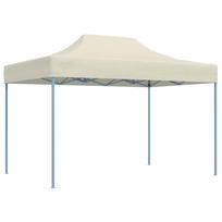 vidaXL Sulankstoma proginė palapinė, kreminė, 3x4m, plienas