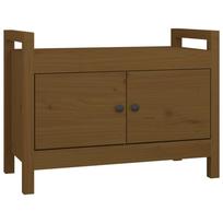 vidaXL Koridoriaus suoliukas, medaus rudas, 80x40x60cm, pušies masyvas