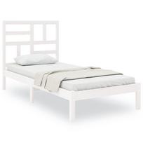 vidaXL Lovos rėmas, baltas, 75x190cm, medienos masyvas, vienvietis