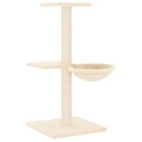 vidaXL Draskyklė katėms su stovais iš sizalio, kreminės spalvos, 72cm