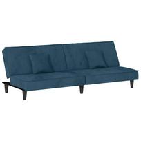 vidaXL Sofa-lova, mėlynos spalvos, aksomas