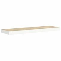 vidaXL Pakabinama sieninė lentyna, ąžuolo/balta, 90x23,5x3,8cm, MDF