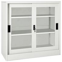 vidaXL Spintelė su stumdomomis durelėmis, pilka, 90x40x90cm, plienas