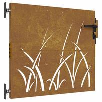 vidaXL Sodo vartai, 85x100 cm, Corten plienas, žolės raštas
