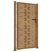 vidaXL Sodo vartai, 100x175 cm, Corten plienas, kvadratinis dizainas