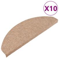 vidaXL Lipnūs laiptų kilimėliai, 10vnt., smėlio, 65x22,5x3,5cm