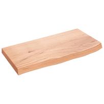 vidaXL Sieninė lentyna, šviesiai ruda, 60x30x(2-4) cm, ąžuolo masyvas