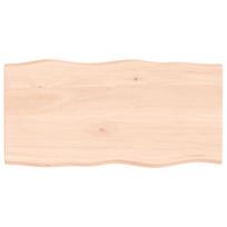 vidaXL Stalviršis, 100x50x2cm, ąžuolo medienos masyvas, su gyvu kraštu