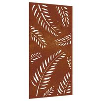 vidaXL Sodo sienos dekoracija, 105x55cm, corten plienas, lapų dizaino