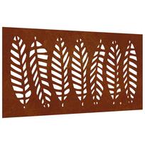 vidaXL Sodo sienos dekoracija, 105x55cm, corten plienas, lapų dizaino