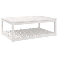 vidaXL Sodo stalas, baltas, 121x82,5x45cm, pušies medienos masyvas