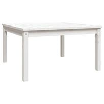 vidaXL Sodo stalas, baltas, 82,5x82,5x45cm, pušies medienos masyvas