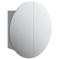 vidaXL Vonios kambario spintelė su veidrodžiu/LED, pilka, 40x40x17,5cm