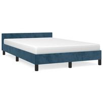 vidaXL Lovos rėmas be čiužinio tamsiai mėlynas 120x200 cm aksomas