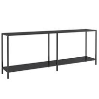 vidaXL Konsolinis staliukas, juodas, 200x35x75,5cm, grūdintas stiklas