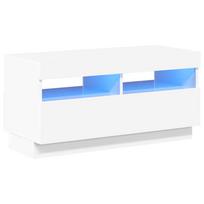 vidaXL TV spintelė su LED apšvietimu, balta, 80x35x40cm, blizgi