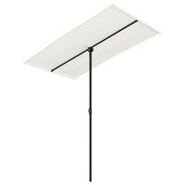 vidaXL Sodo skėtis nuo saulės su aliuminio stulpu, smėlio, 180x110cm