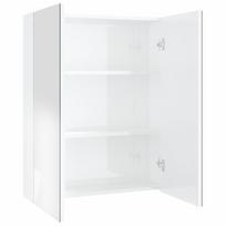 vidaXL Veidrodinė vonios spintelė, balta, 60x15x75cm, MDF, blizgi