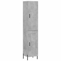 vidaXL Komoda, betono pilkos spalvos, 34,5x34x180cm, apdirbta mediena