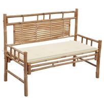vidaXL Sodo suoliukas su pagalvėle, 120cm, bambukas
